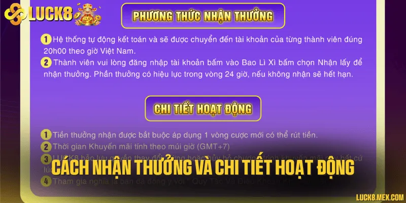 Cách nhận thưởng và chi tiết hoạt động