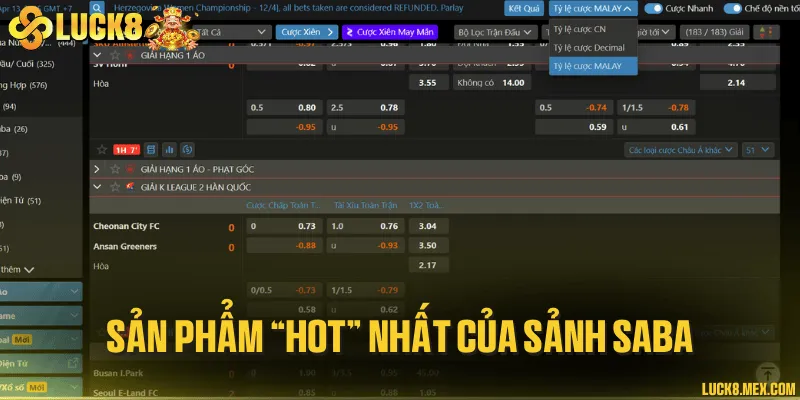 Top trò chơi cá cược được săn đón nhất của SABA thể thao